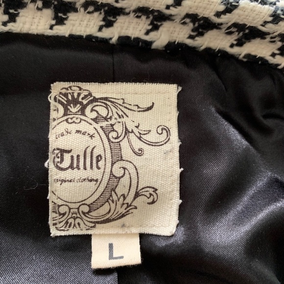 Tulle houndstooth jacket, 3/4 sleeve, size L - Picture 3 of 3